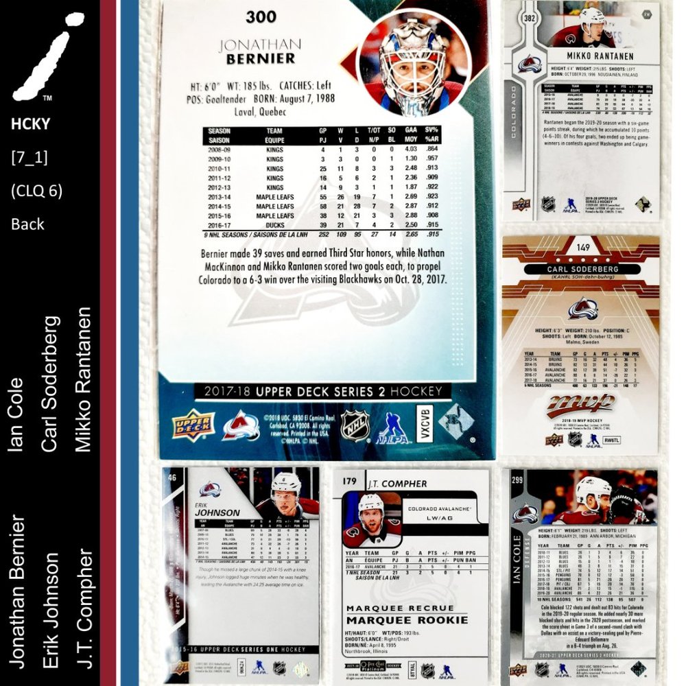 Colorado Avalanche 6 Card Lot - HCKY [7_1] - Picture 2 of 14